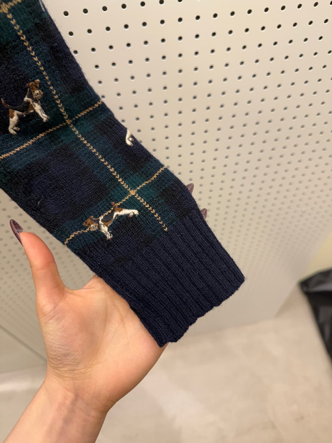 폴로 랄프로렌 도그 자수 체크 울 니트 U1388 상품이미지4