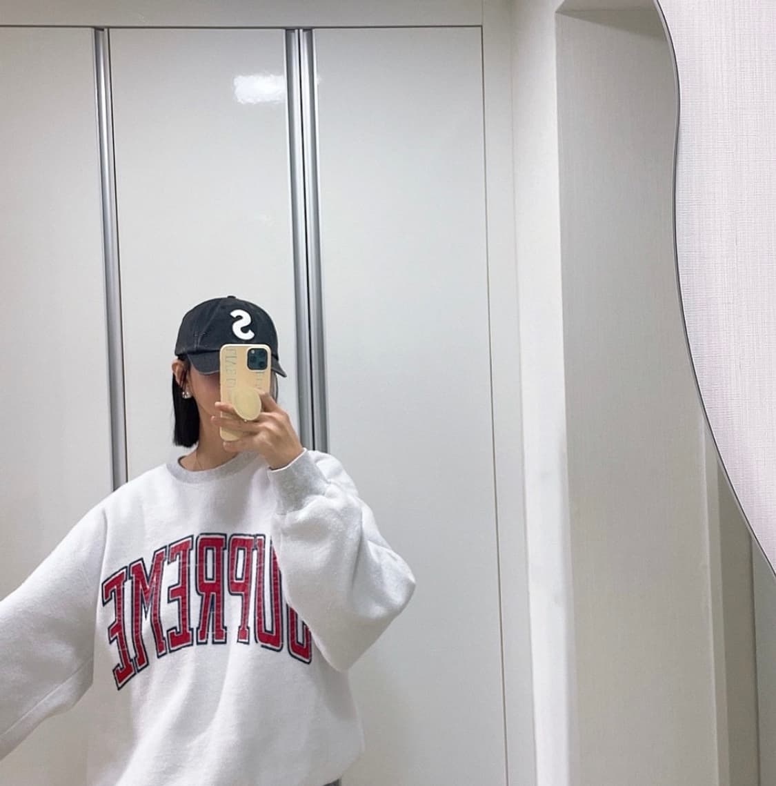 슈프림 인사이드 아웃 크루넥 스웻셔츠 맨투맨 애쉬 그레이 M  상품이미지7