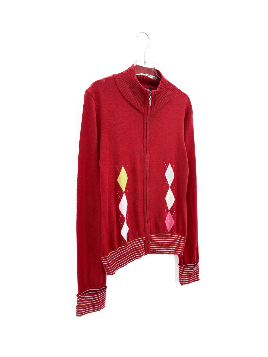 빈티지 아가일 체크 니트 집업  상품이미지4