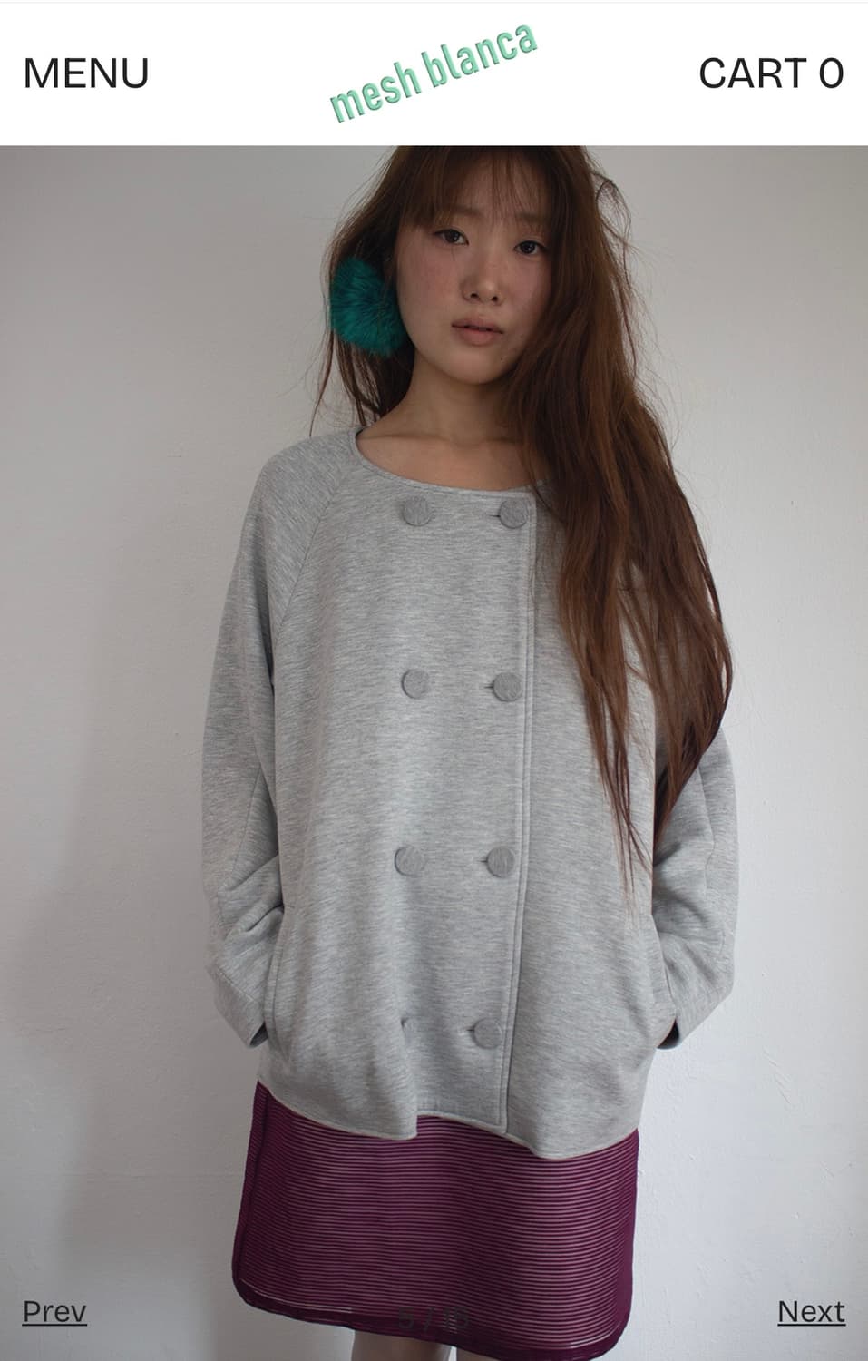 mesh blanca Jersey double-b jacket gray 상품이미지1