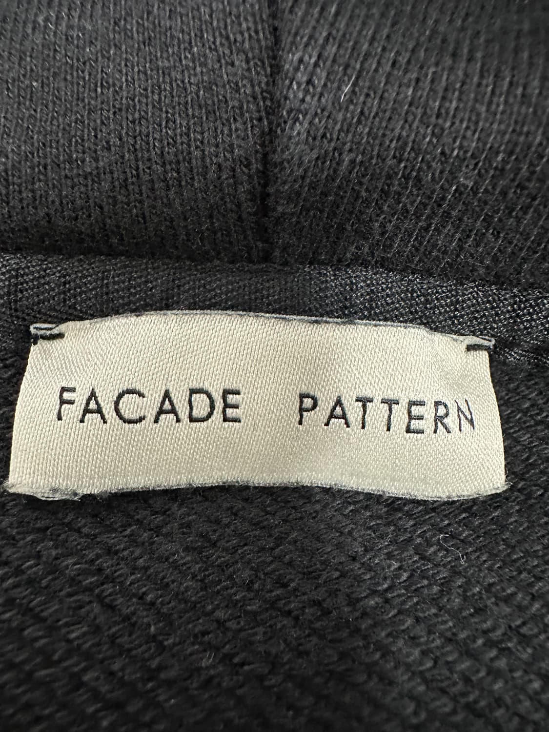 파사드패턴 피그먼트 블랙 후드집업 상품이미지3