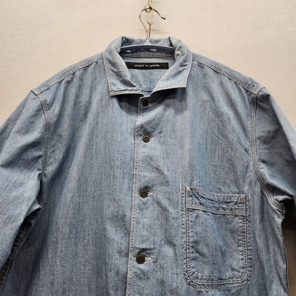 유니클로x르메르 원포켓 데님 반팔셔츠 L(L) 남여공용 상품이미지2