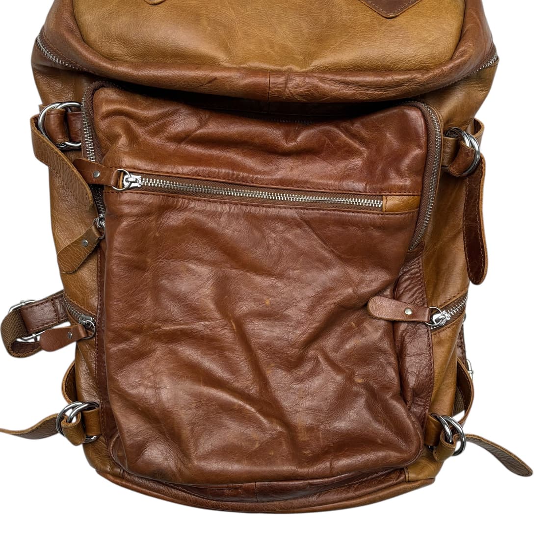 빈티지 통 가죽 브라운 백팩 OS 상품이미지3