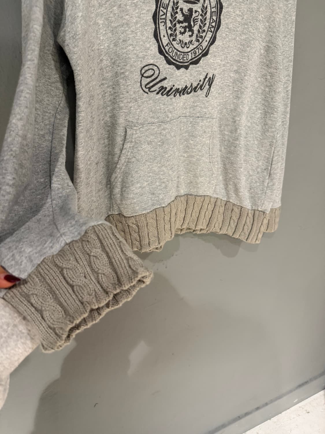 Kawaii knit layered lettering hoodie 상품이미지7