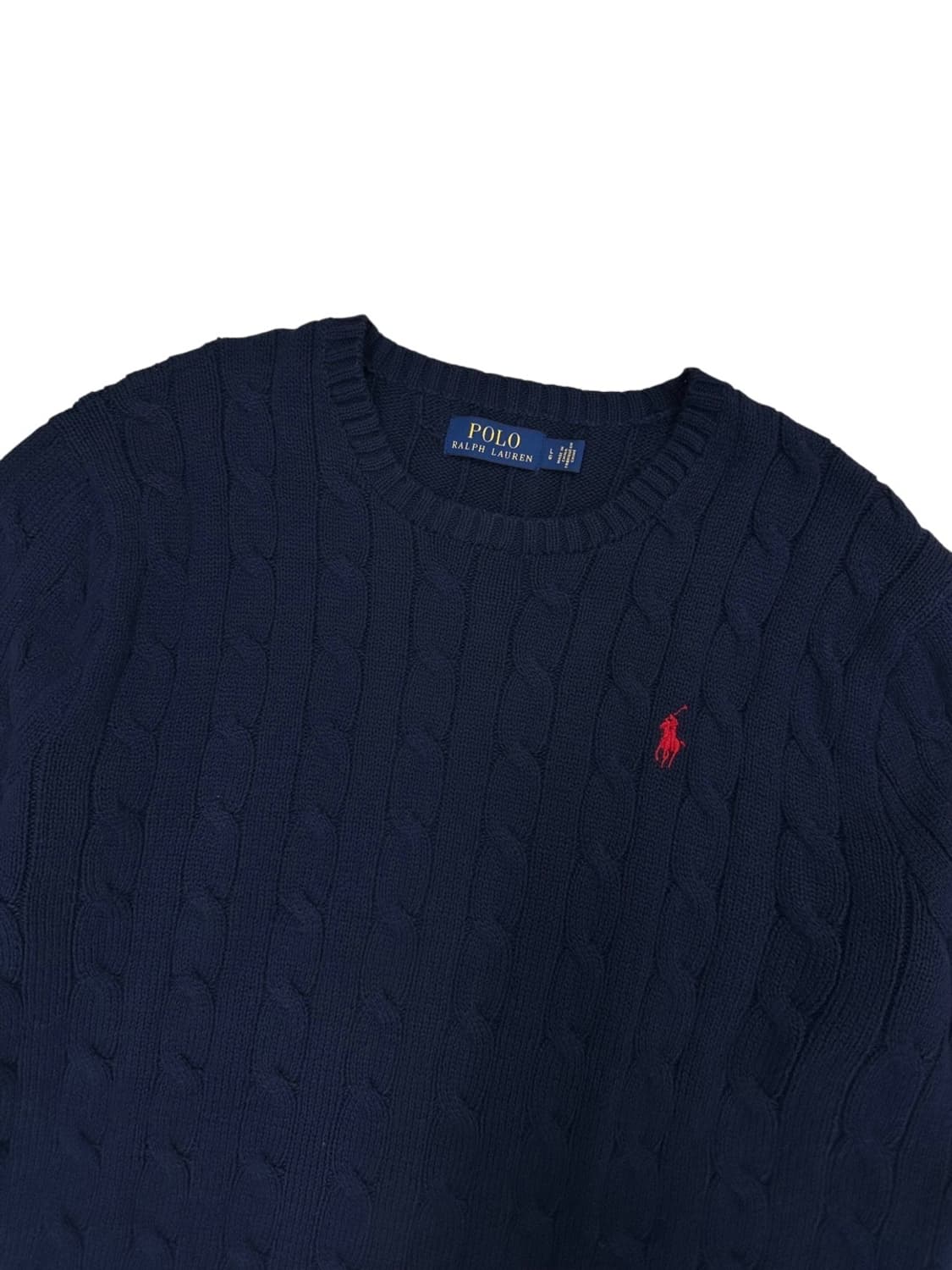 폴로 케이블 꽈배기니트 네이비 (L)  상품이미지2