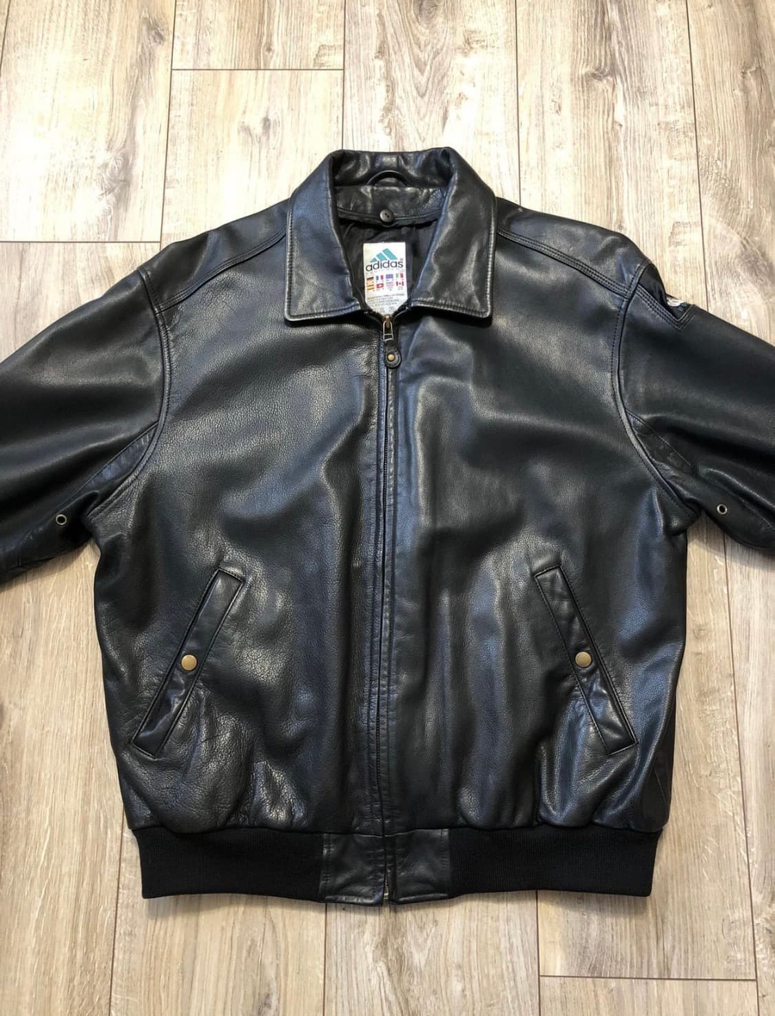 vintage adidas equipment leather jacket 상품이미지6