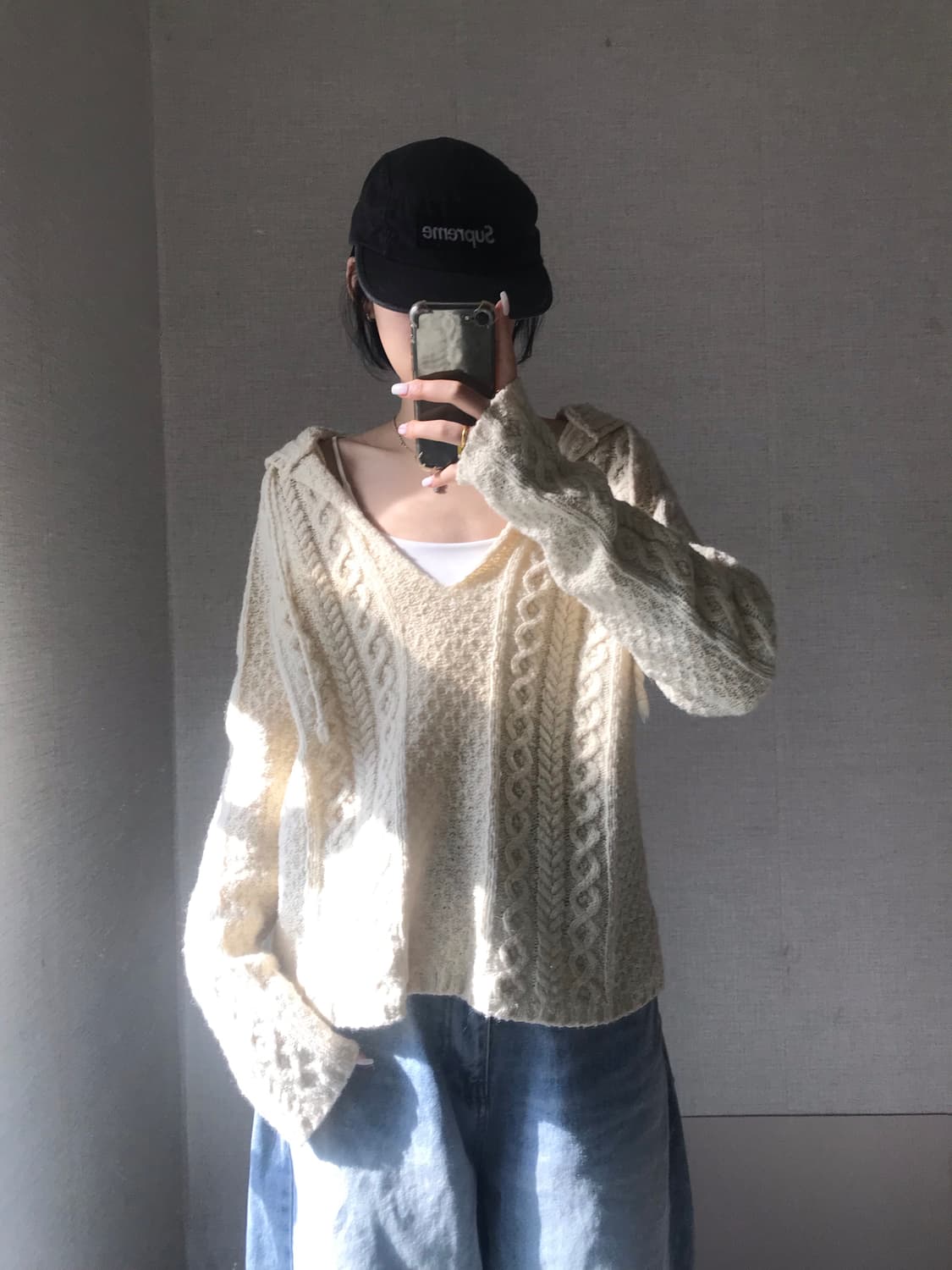 폴로 루즈핏 니트 후디 상품이미지1