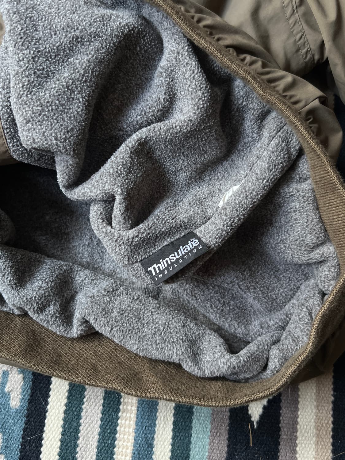 [L]엘엘빈 USA 카키 플리스 웜업 자켓 상품이미지6