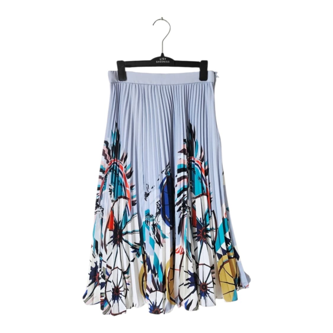 쉬즈미스 블루 기하학 패턴 플리츠 롱 스커트 55 상품이미지2