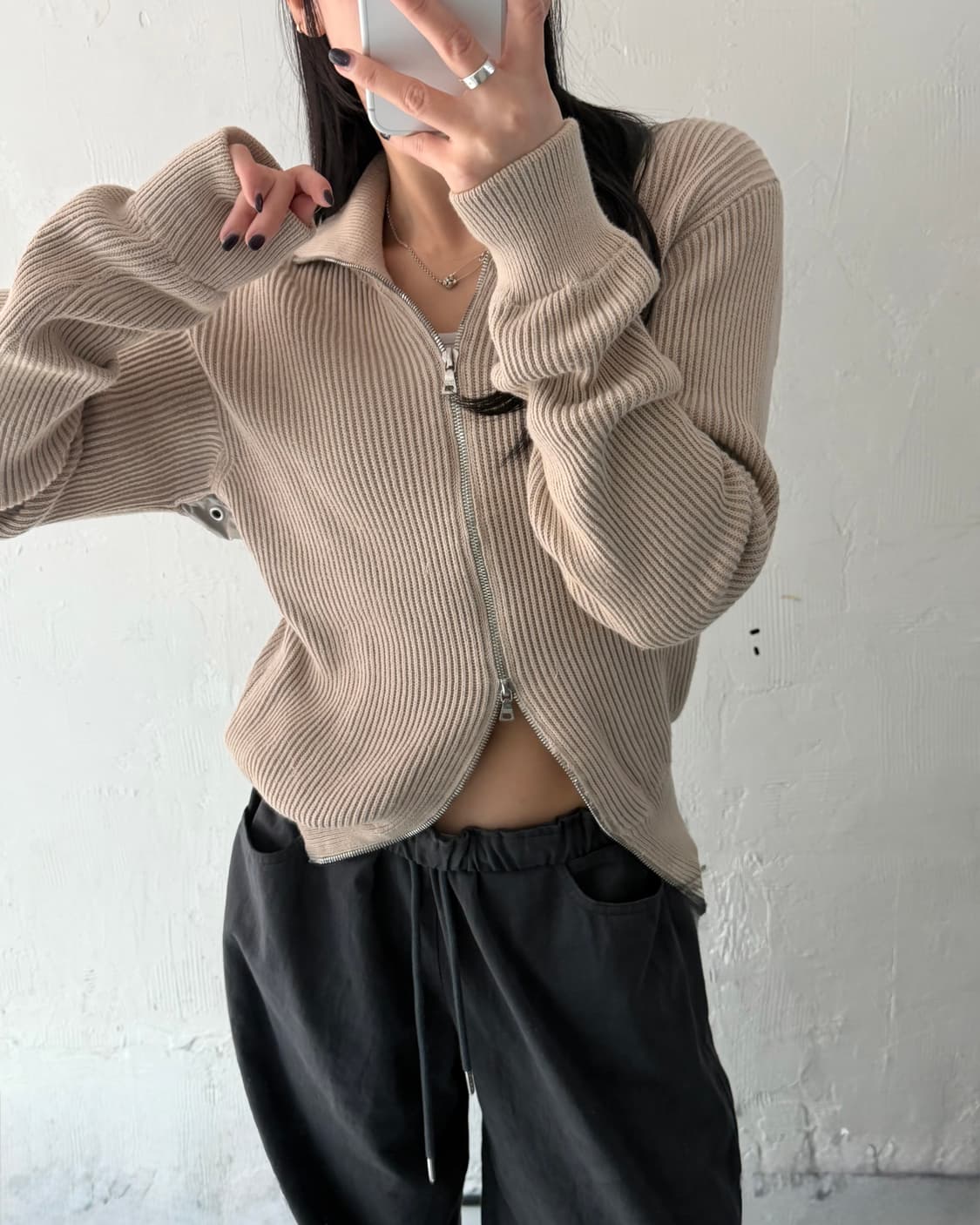 Prada Sport 프라다 스포츠 베이지 니트 집업 상품이미지1