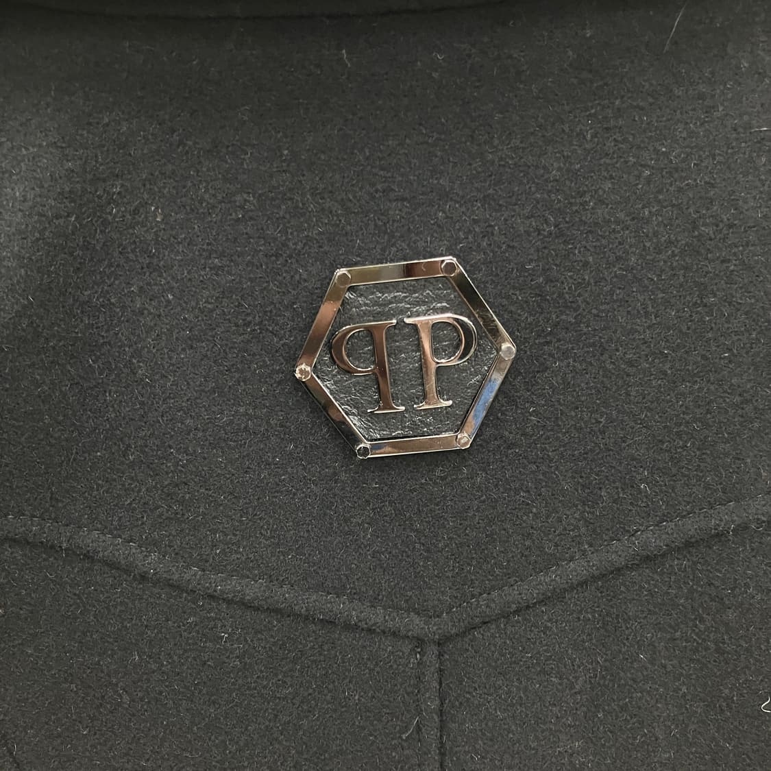 필립 플레인 꾸뛰르 스터드 가죽 트리밍 코트 XS 상품이미지9