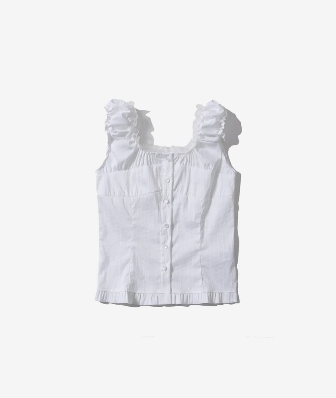 어니브 ANIV FRILL SHORT RUFFLE BLOUSE WHITE 상품이미지2