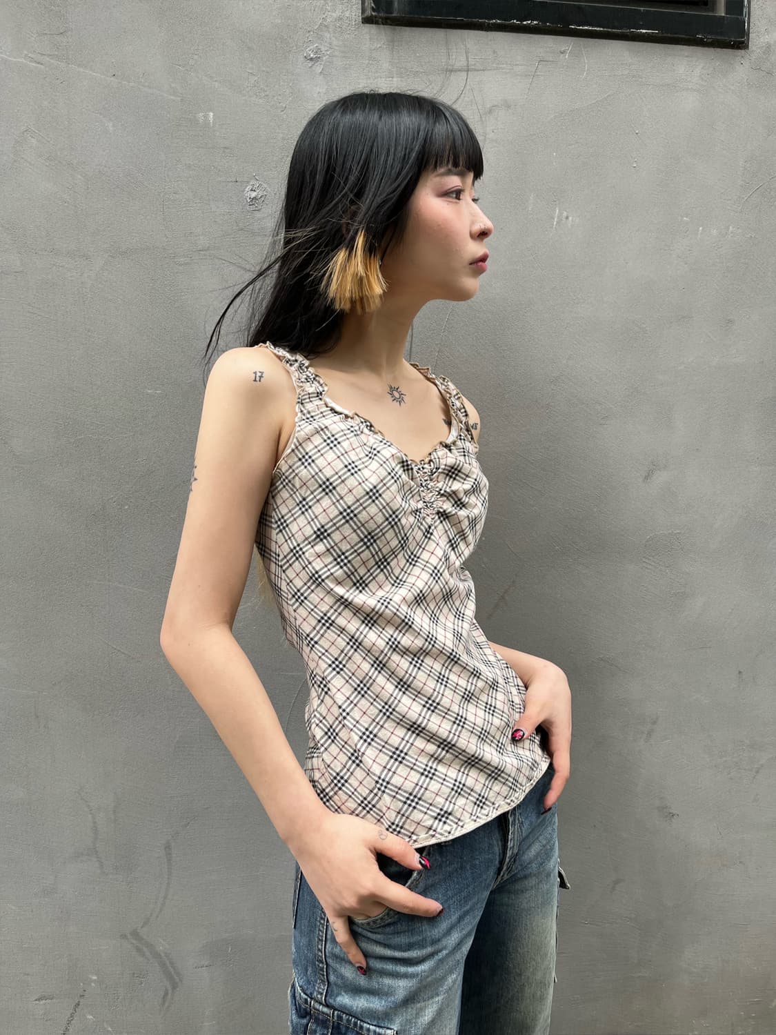 버버리 체크 슬리브리스  상품이미지6