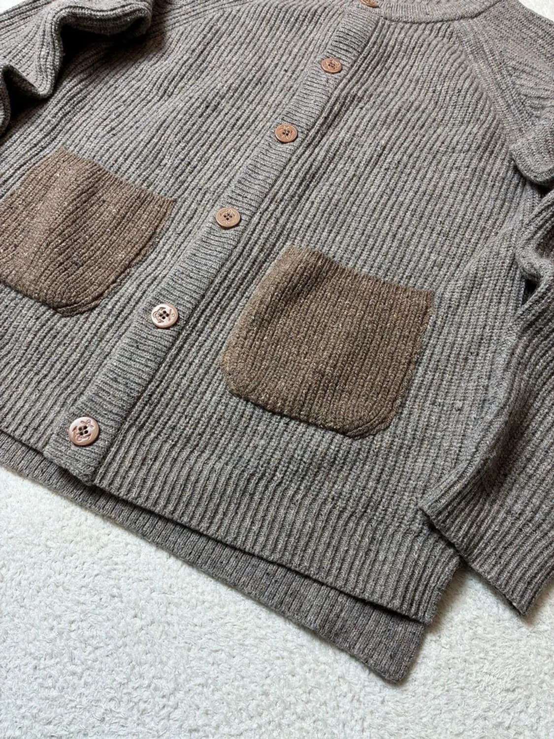 아나더오피스 실크 램스울 케이블 니트 가디건 PN6308    상품이미지3