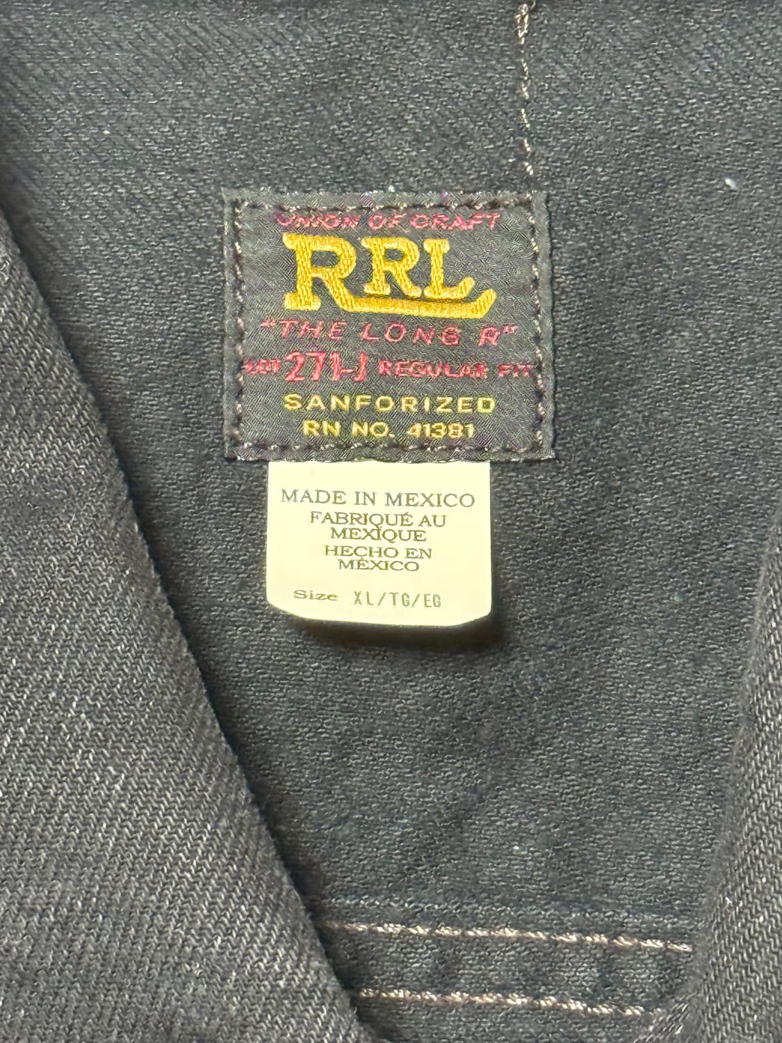 더블알엘 데님 트러커 자켓 블랙 상품이미지3