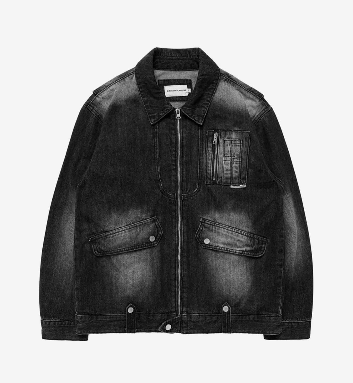 더바이닐하우스 FADED DENIM JACKET BLACK L 상품이미지1