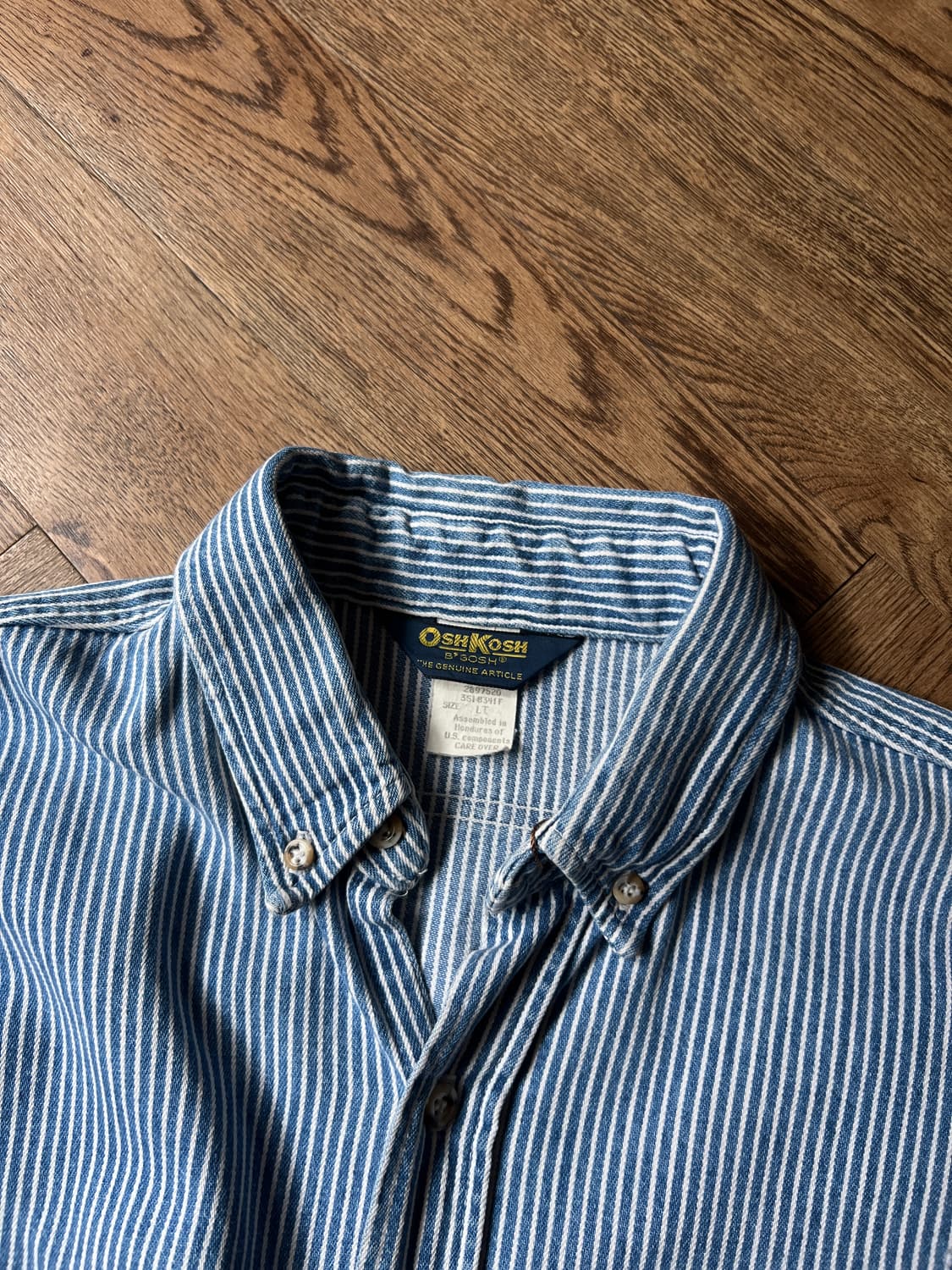 [L]90's OSHKOSH 오시코시 히코리 스트라이프 워크 셔츠 상품이미지2