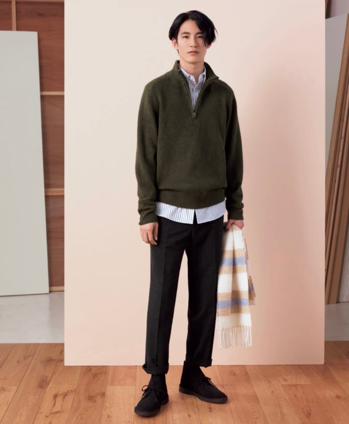 유니클로 jw 앤더슨 수플레얀 하프집 스웨터 s 상품이미지1