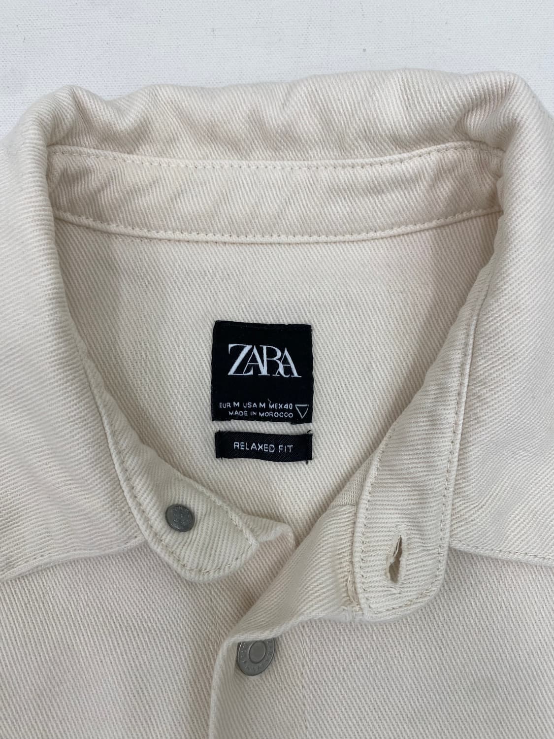 자라 아이보리 데님 셔츠 자켓 (M) 상품이미지4