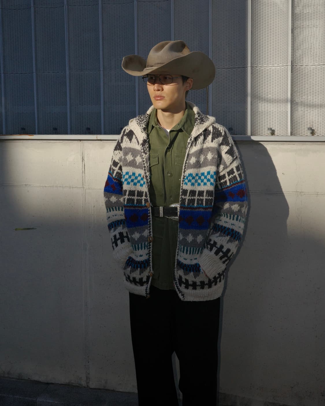 80-90‘s 빈티지 노르딕 패턴 후드 니트 상품이미지7