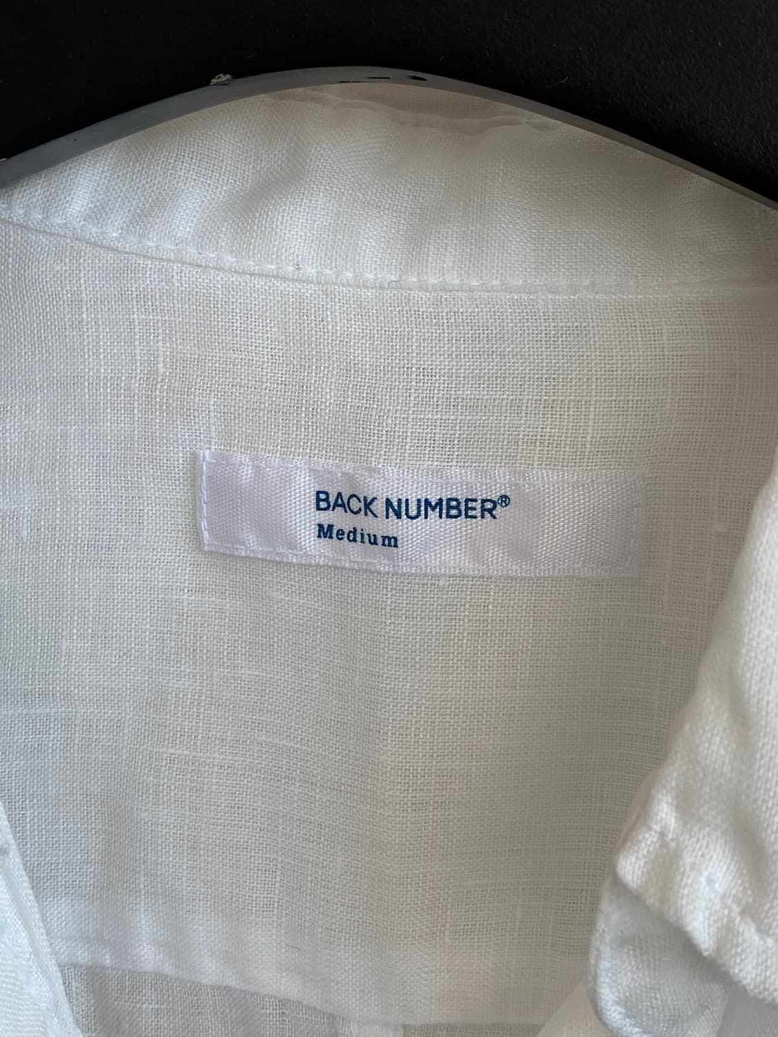 BACK NUMBER 화이트 린넨셔츠(M) 상품이미지6