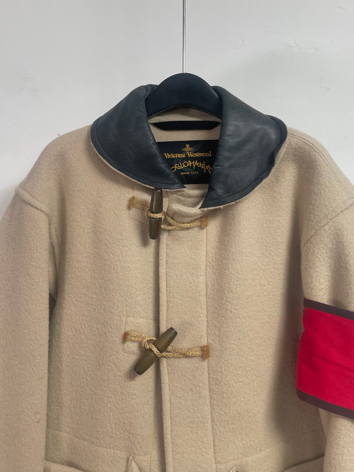 비비안웨스트우드 x 글로버올 레더 카라 울 더플 코트 (on.487) 상품이미지2