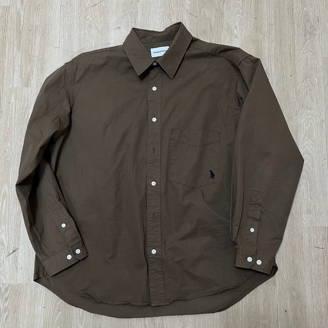 에스피오나지 자수 로고 포켓 셔츠 [브라운] M/95 상품이미지1