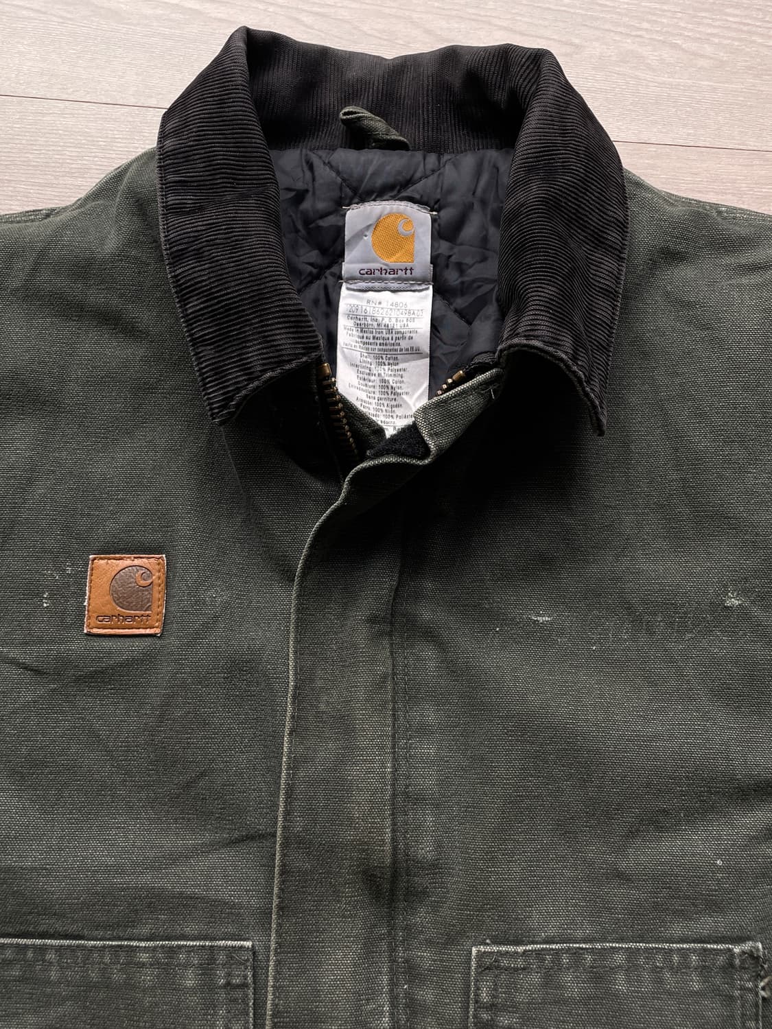 칼하트 J22 mos 모스 그린 디트로이트 아크틱 자켓 빈티지 상품이미지4