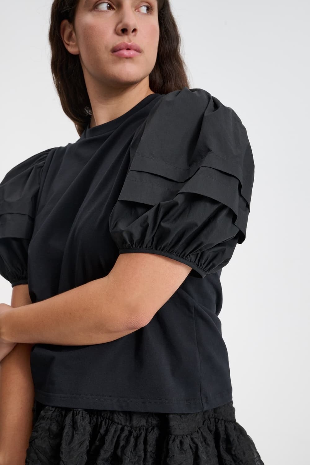 [M]세실리에 반센 BEN 퍼프 블라우스/네이비 상품이미지5