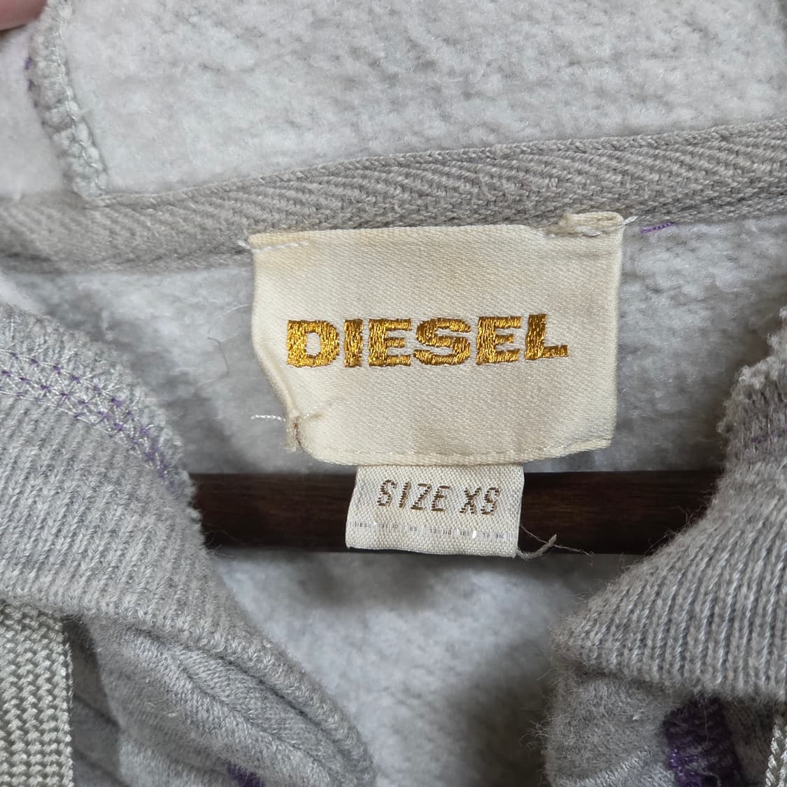 디젤 퍼플 오버록 스터드 슬림핏 후드집업 상품이미지8