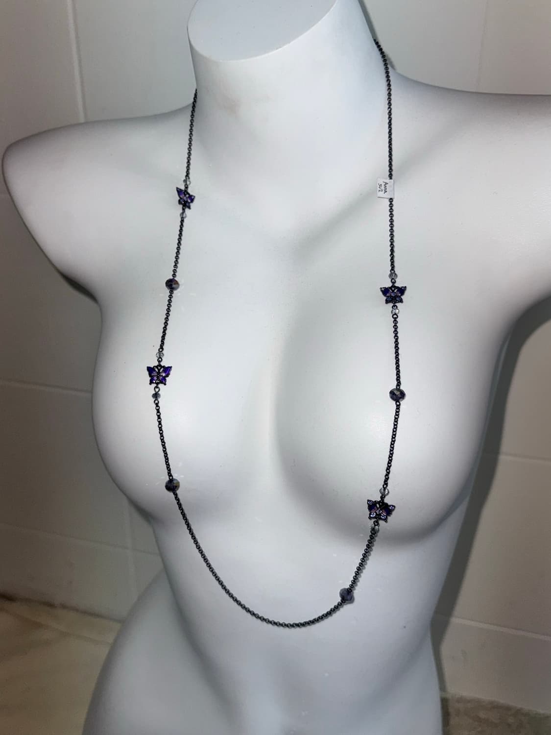 안나수이 큐빅 나비 오리엔탈 레이어드 목걸이 (투줄레이어 가능) 상품이미지4