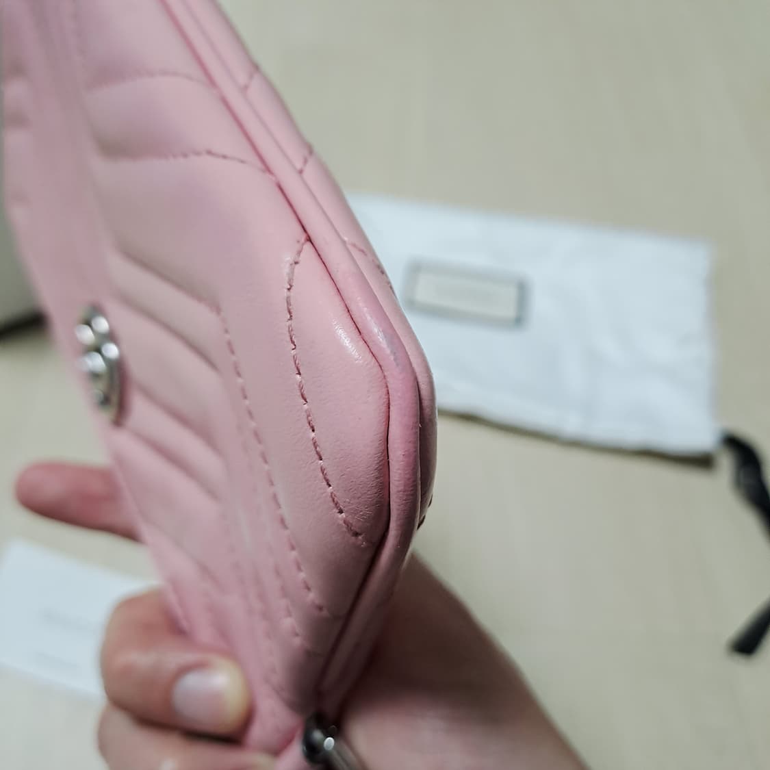 [100%/정품] 구찌 GG 마몽 마틀라세 핑크 파우치, 구찌클러치 상품이미지8