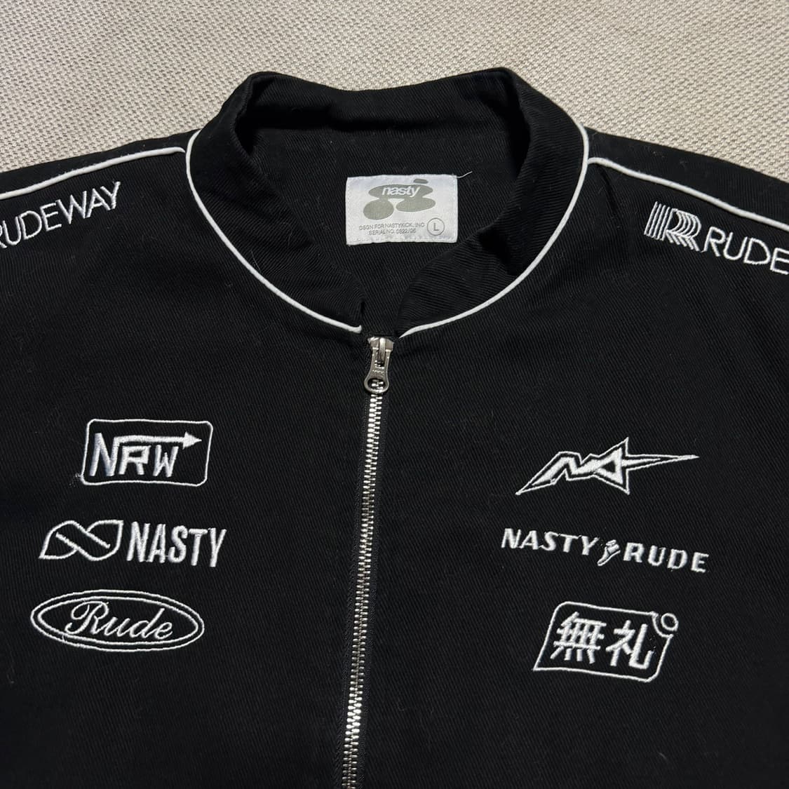 NASTY RUDE 배색 레이싱 자켓 상품이미지3