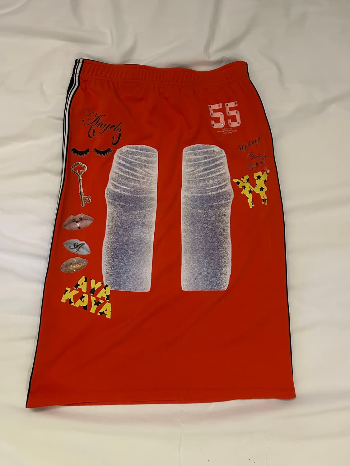 Red track long skirt 상품이미지1