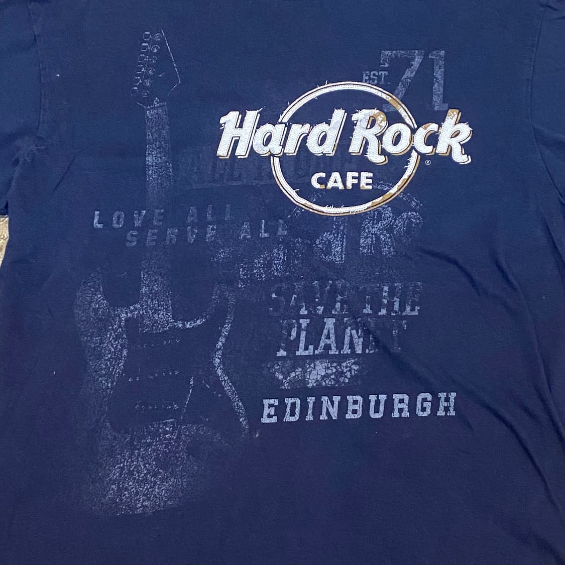 미국 빈티지 하드락 카페 에든버러 투어티 락티셔츠 반팔티 상품이미지2