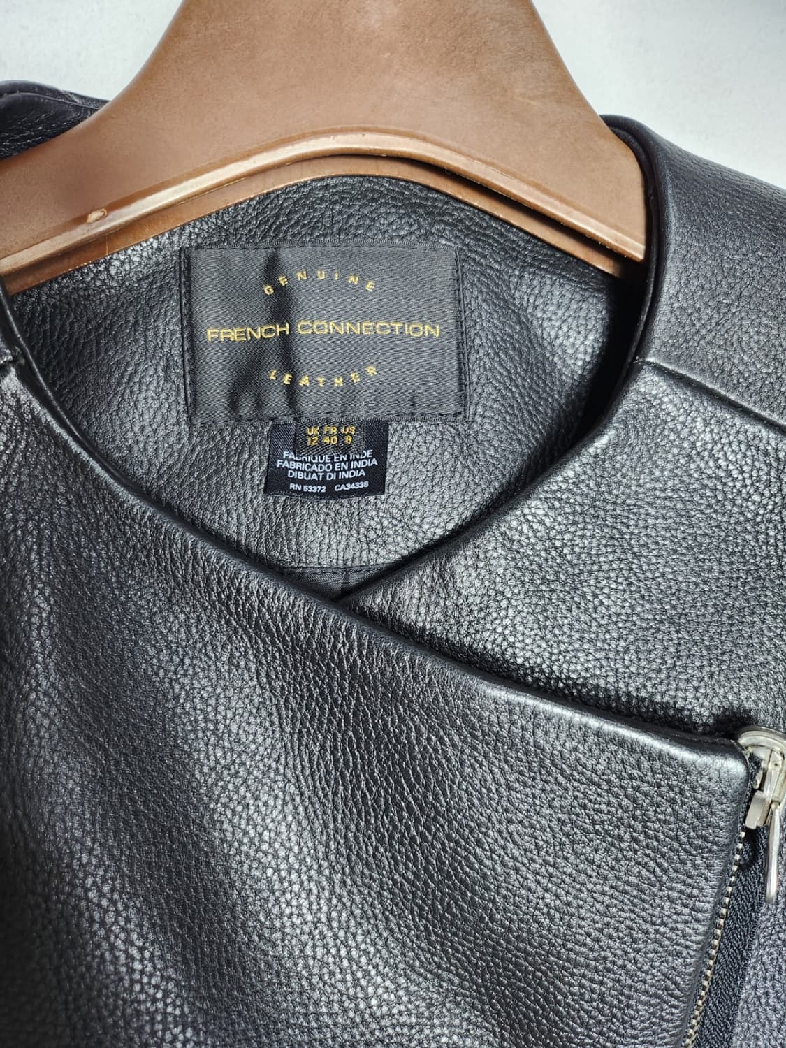 프렌치 커넥션 제뉴인 레더 노카라 라이더 자켓 상품이미지2