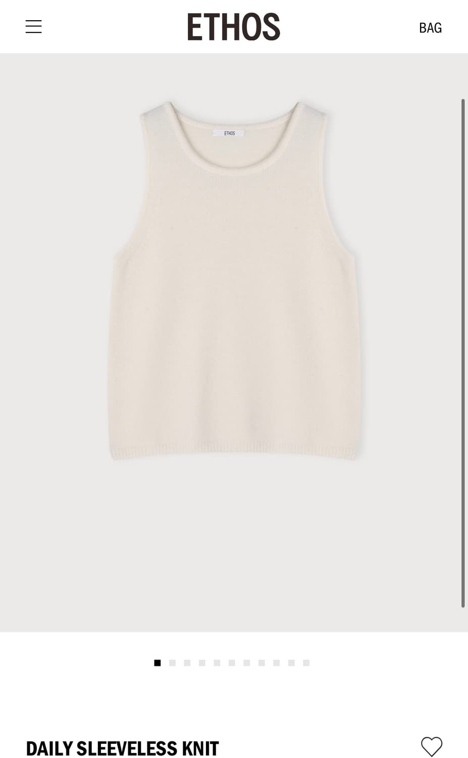 에토스 데일리 슬리브리스 니트 상품이미지2