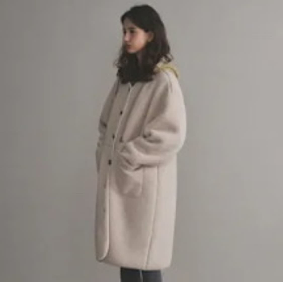 오로(or) 콤피 플리스 니트후드 코트_poodle beige 상품이미지1