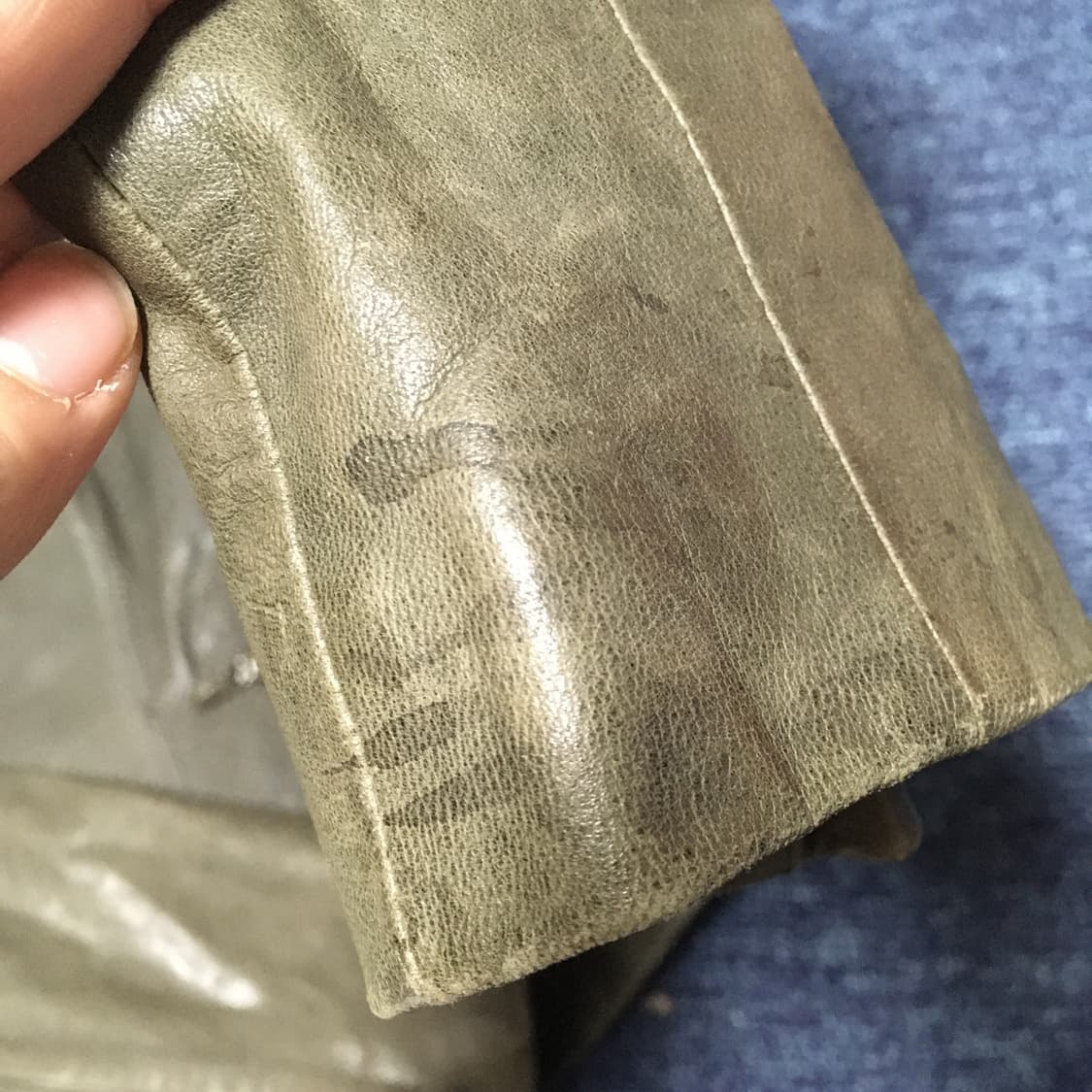 빈티지 후드 가죽자켓 상품이미지4