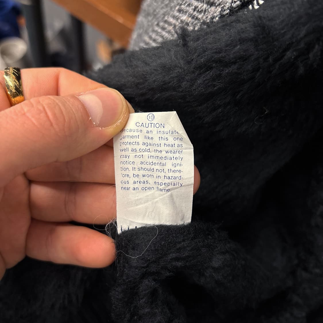 80s John L Blain 트위드 헤링본 패디드 울 블루종 N369 상품이미지9