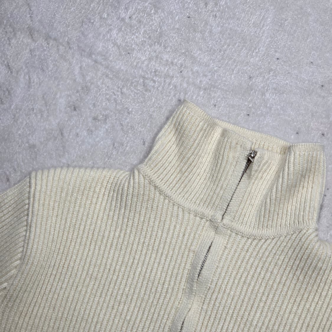 빈티지 아이보리 투웨이 니트 집업 상품이미지2