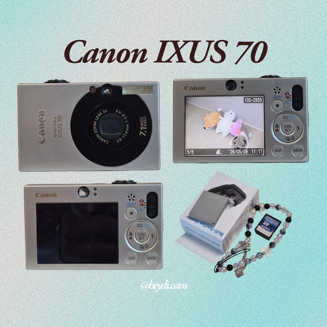 (강민경 아이브 리즈 은채) 캐논 ixus70블랙 (SD1000, IXY 상품이미지2