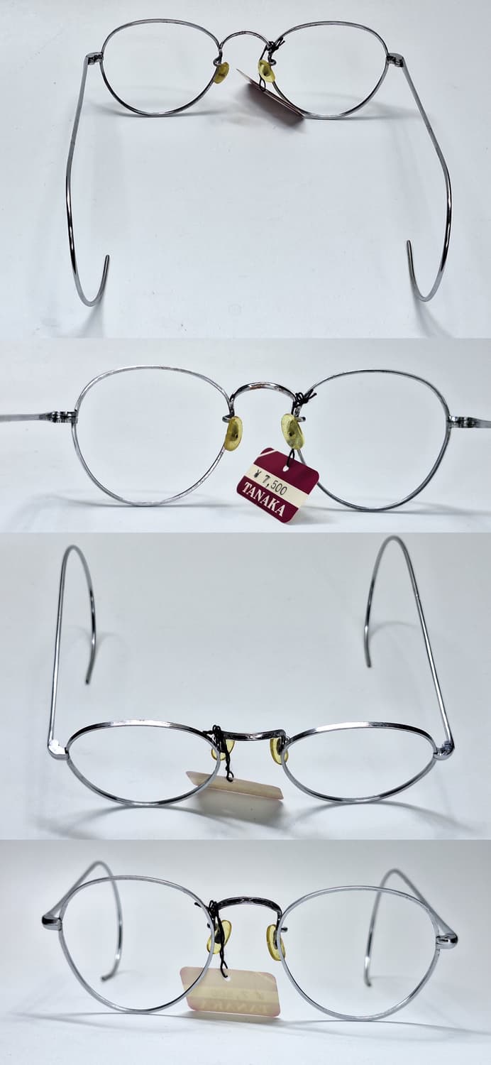 80s 일본제 빈티지 데드스톡 미사용/실버 케이블 템픅 안경테/클래식 상품이미지7