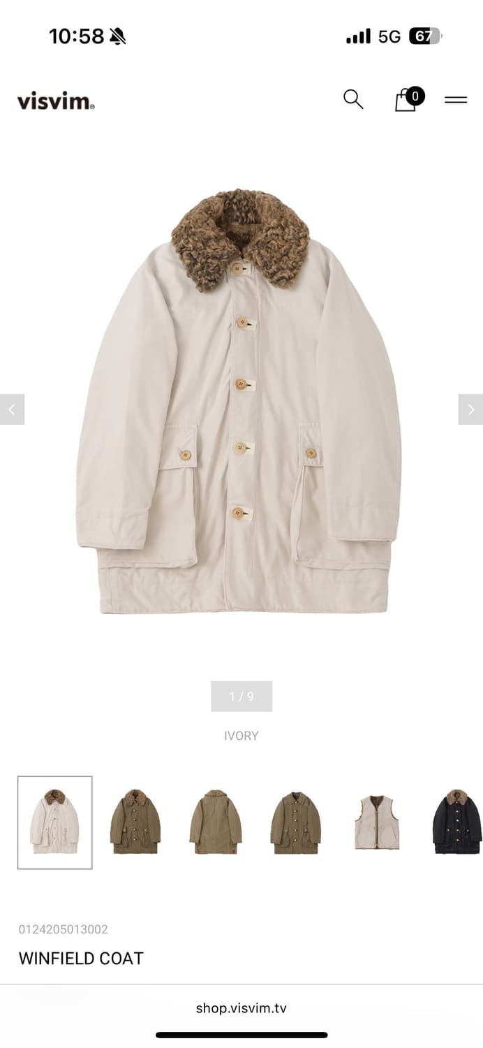 비즈빔 visvim 24aw 윈필드 코트 아이보리 3사이즈 상품이미지1