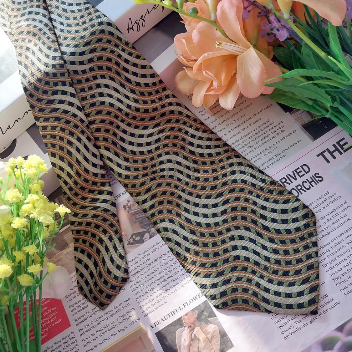 캘빈클라인 실크 웨이브 패턴 넥타이 9.6cm A+등급  K1367
 상품이미지3