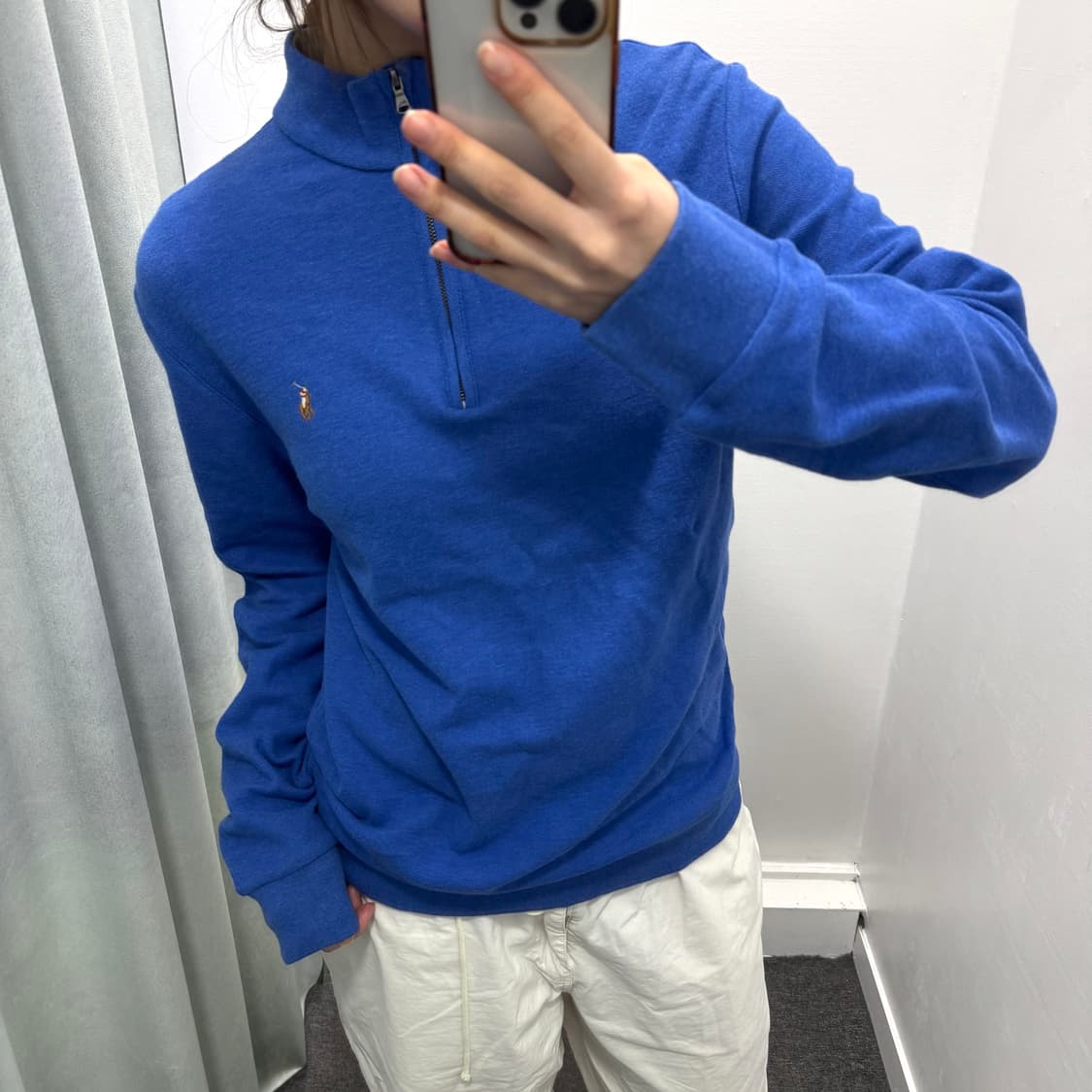 폴로 블루 반집업 니트 상품이미지2