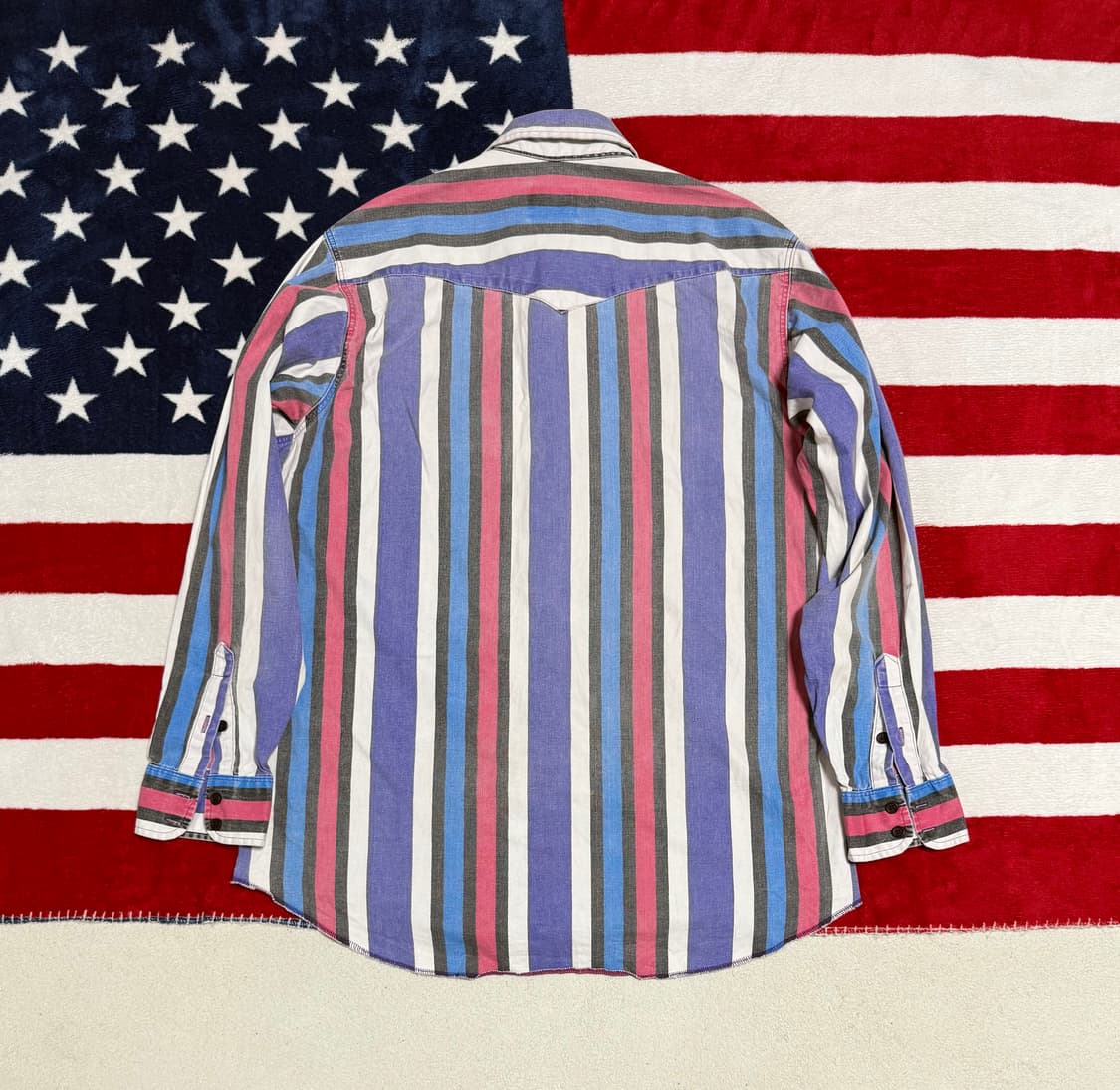 90‘s 랭글러웨스턴셔츠  Wrangler 멀티스트라이프셔츠 빈티지 상품이미지8