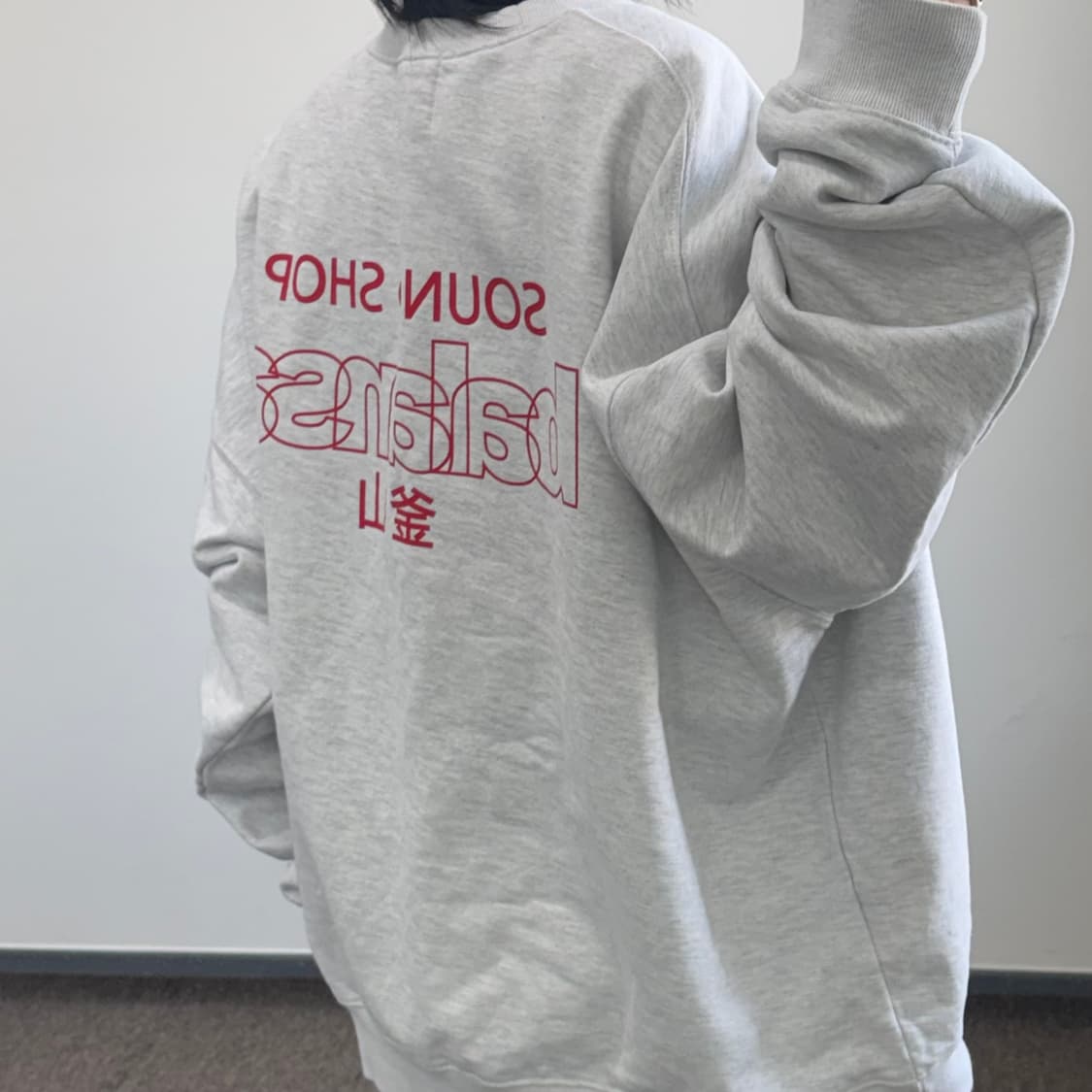 Balansa 발란사 레드 로고 멜란지 맨투맨 상품이미지2