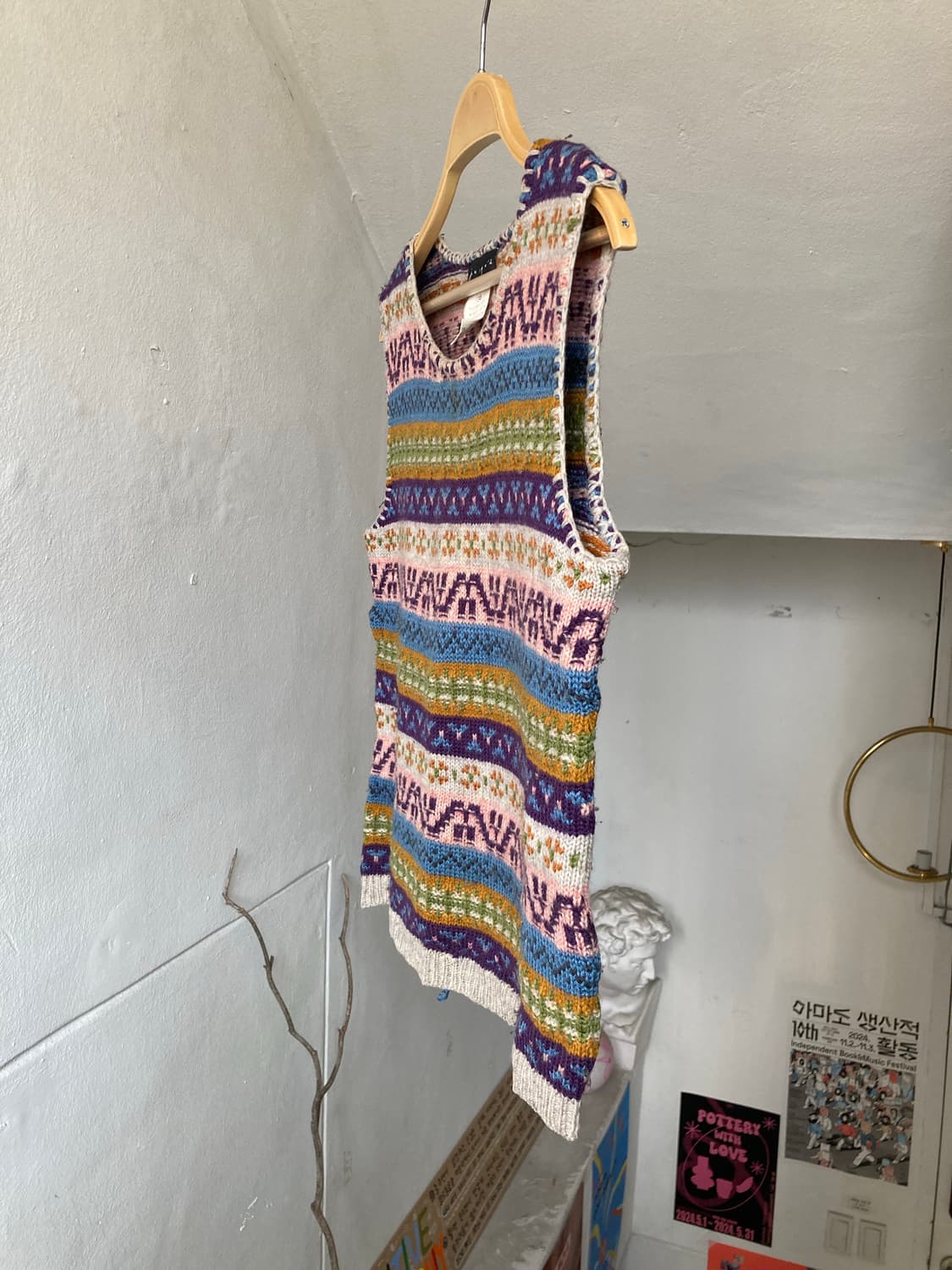 울 100% 에스닉 니트탑 상품이미지5