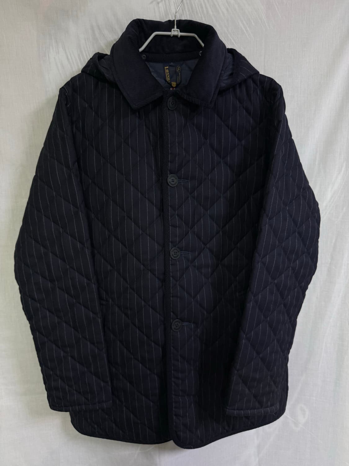 라벤헴 스트라이프 울 퀼팅 자켓 네이비 (lavenham) 상품이미지1